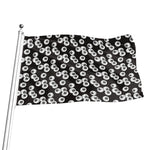 Black And White Eyeball Pattern Print Flag