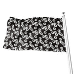 Black And White Eyeball Pattern Print Flag