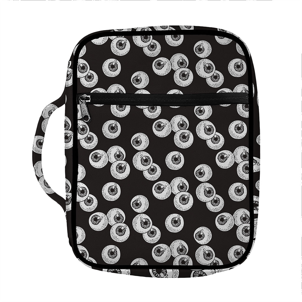 Black And White Eyeball Pattern Print Front Pocket Bible Bag