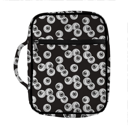 Black And White Eyeball Pattern Print Front Pocket Bible Bag