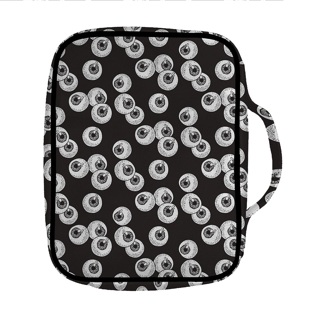 Black And White Eyeball Pattern Print Front Pocket Bible Bag