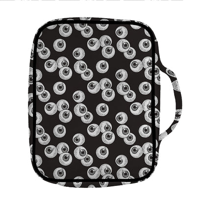 Black And White Eyeball Pattern Print Front Pocket Bible Bag