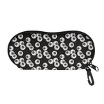 Black And White Eyeball Pattern Print Glasses Case