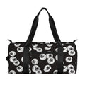Black And White Eyeball Pattern Print Gym Bag