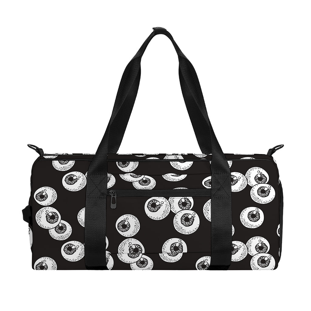 Black And White Eyeball Pattern Print Gym Bag