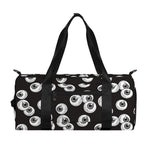 Black And White Eyeball Pattern Print Gym Bag
