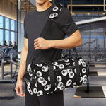 Black And White Eyeball Pattern Print Gym Bag