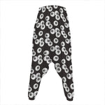 Black And White Eyeball Pattern Print Hammer Pants