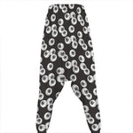 Black And White Eyeball Pattern Print Hammer Pants