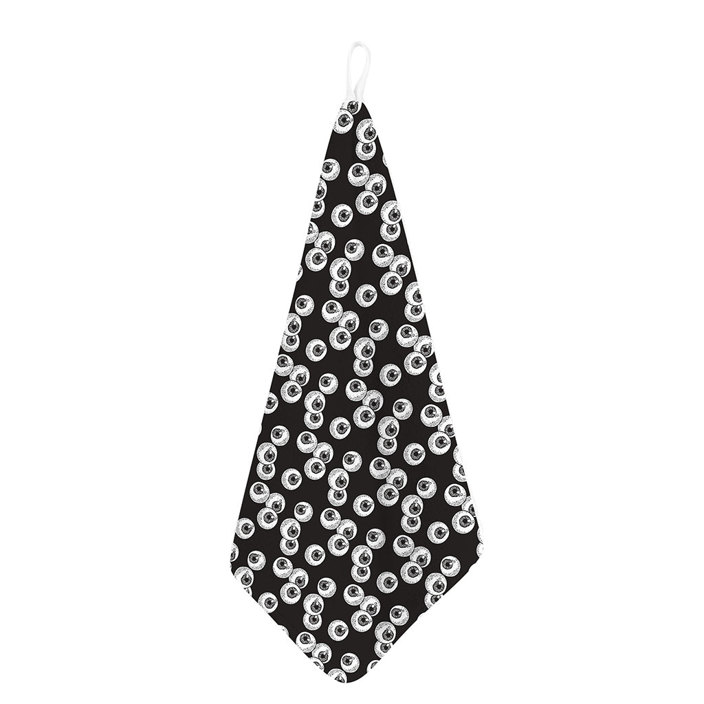 Black And White Eyeball Pattern Print Hand Towel