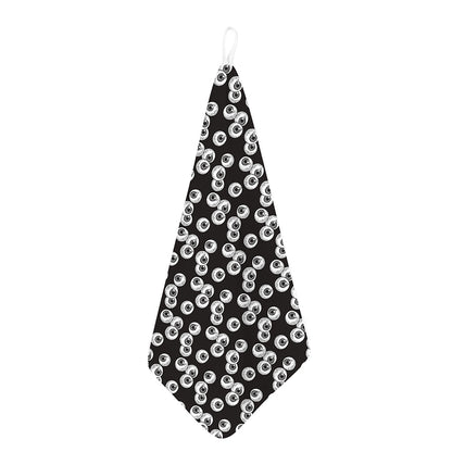 Black And White Eyeball Pattern Print Hand Towel