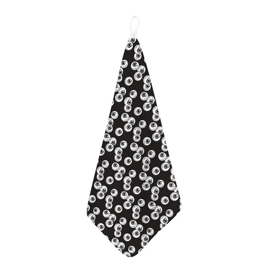 Black And White Eyeball Pattern Print Hand Towel