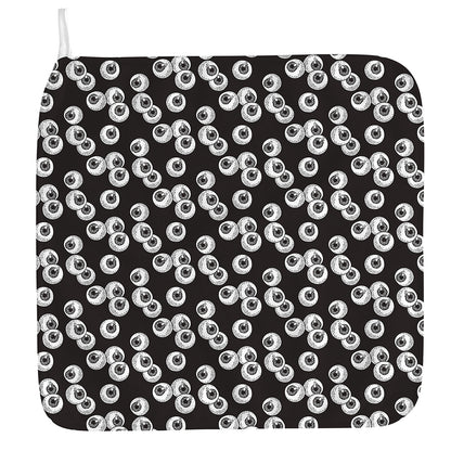 Black And White Eyeball Pattern Print Hand Towel