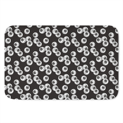 Black And White Eyeball Pattern Print Indoor Door Mat