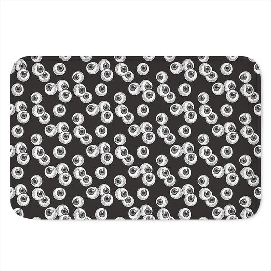 Black And White Eyeball Pattern Print Indoor Door Mat