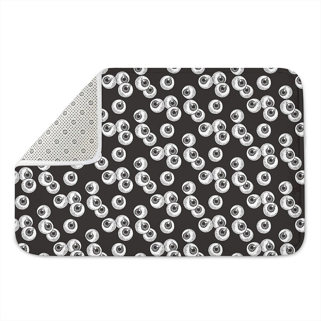 Black And White Eyeball Pattern Print Indoor Door Mat