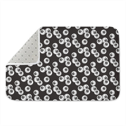 Black And White Eyeball Pattern Print Indoor Door Mat
