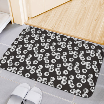 Black And White Eyeball Pattern Print Indoor Door Mat