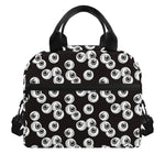 Black And White Eyeball Pattern Print Insulated Lunch Bag