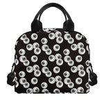 Black And White Eyeball Pattern Print Insulated Lunch Bag
