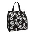 Black And White Eyeball Pattern Print Insulated Lunch Tote
