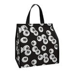 Black And White Eyeball Pattern Print Insulated Lunch Tote