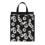 Black And White Eyeball Pattern Print Insulated Lunch Tote