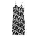Black And White Eyeball Pattern Print Jersey Midi Cami Dress