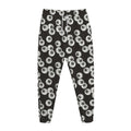 Black And White Eyeball Pattern Print Jogger Pants