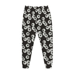 Black And White Eyeball Pattern Print Jogger Pants