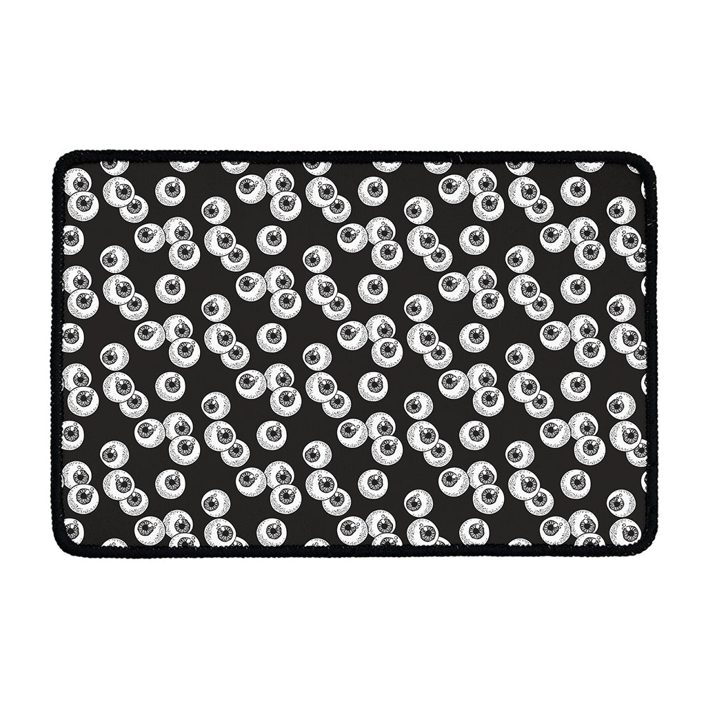 Black And White Eyeball Pattern Print Kitchen Mat