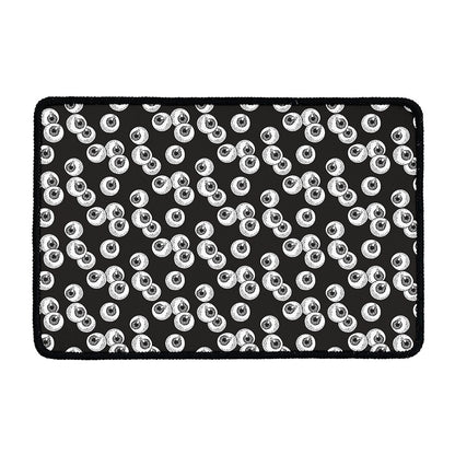 Black And White Eyeball Pattern Print Kitchen Mat