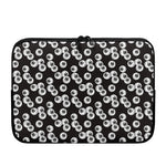 Black And White Eyeball Pattern Print Laptop Sleeve