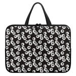 Black And White Eyeball Pattern Print Laptop Sleeve With Handle