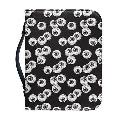 Black And White Eyeball Pattern Print Leather Bible Cover