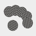 Black And White Eyeball Pattern Print Leather Coaster Set