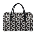 Black And White Eyeball Pattern Print Leather Duffel Bag