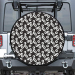 Black And White Eyeball Pattern Print Leather Spare Tire Cover