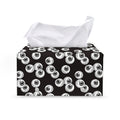 Black And White Eyeball Pattern Print Leather Tissue Box Cover