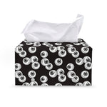 Black And White Eyeball Pattern Print Leather Tissue Box Cover