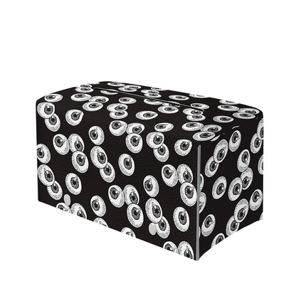 Black And White Eyeball Pattern Print Leather Tissue Box Cover