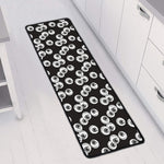 Black And White Eyeball Pattern Print Long Kitchen Mat