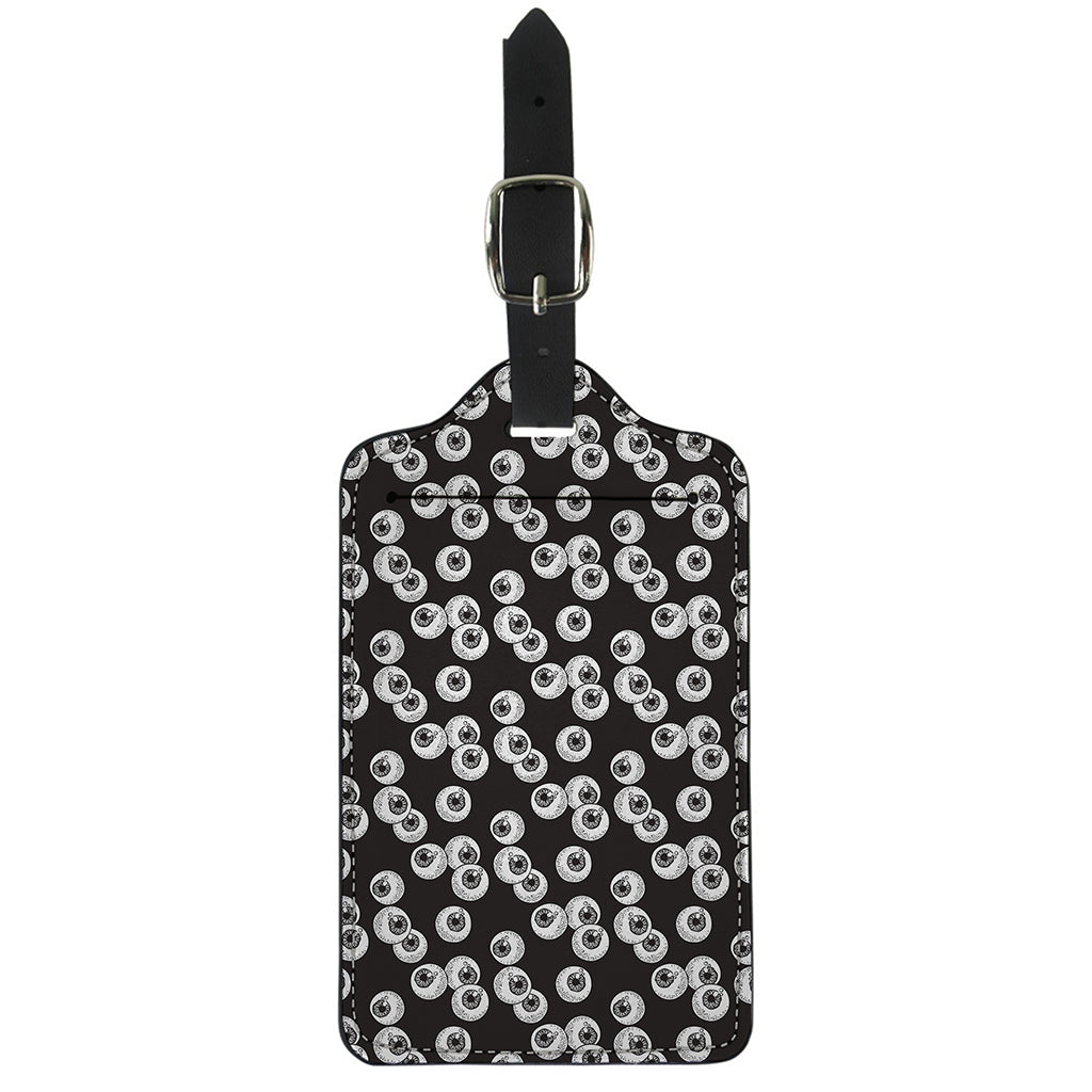 Black And White Eyeball Pattern Print Luggage Tag