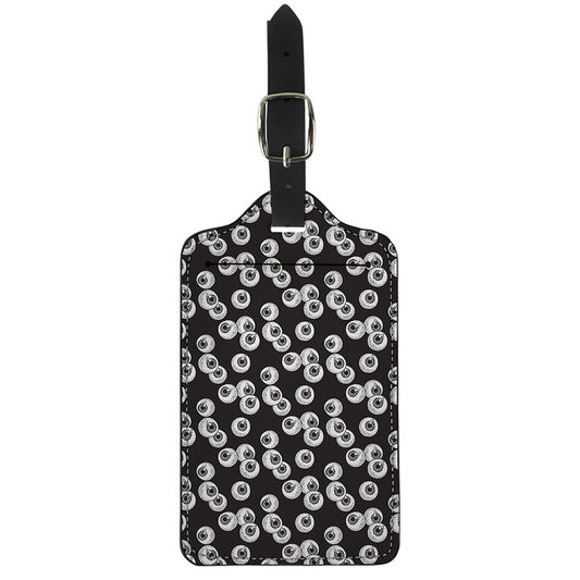 Black And White Eyeball Pattern Print Luggage Tag