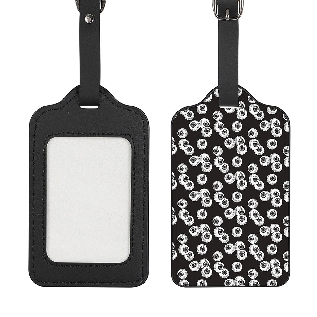 Black And White Eyeball Pattern Print Luggage Tag