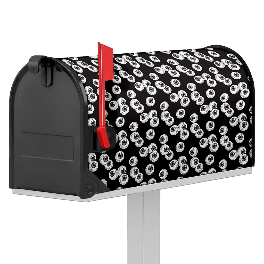 Black And White Eyeball Pattern Print Mailbox Cover