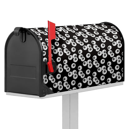Black And White Eyeball Pattern Print Mailbox Cover