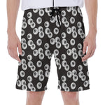 Black And White Eyeball Pattern Print Men's Beach Shorts