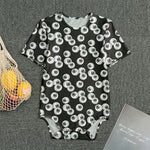 Black And White Eyeball Pattern Print Men's Bodysuit