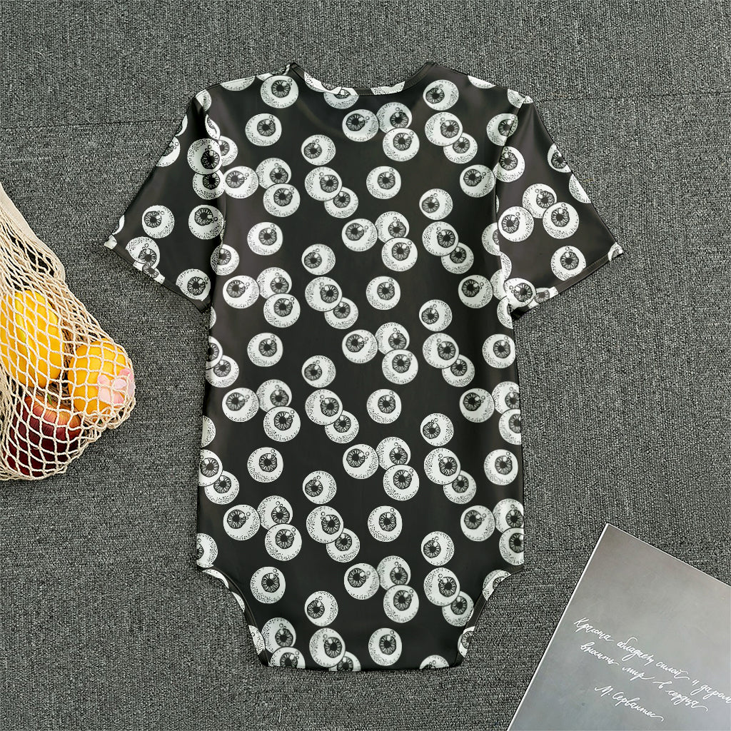 Black And White Eyeball Pattern Print Men's Bodysuit
